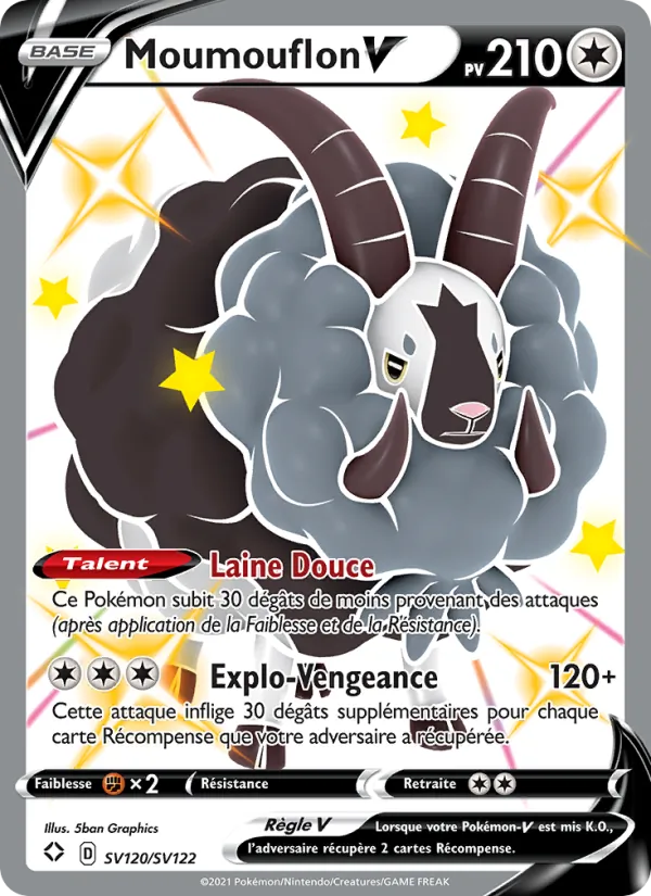 Carte Pokémon Moumouflon V SV120/72 de l'extension Destinées Radieuses