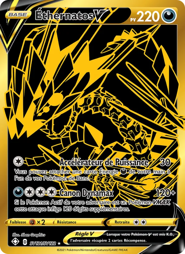 Carte Pokémon Éthernatos V SV121/72 de l'extension Destinées Radieuses