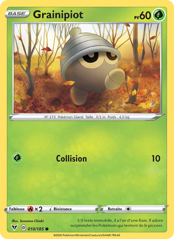 Carte Pokémon Grainipiot 10/185 de l'extension Voltage Éclatant