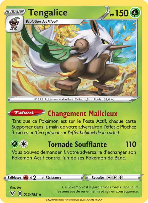 Carte Pokémon Tengalice 12/185 de l'extension Voltage Éclatant
