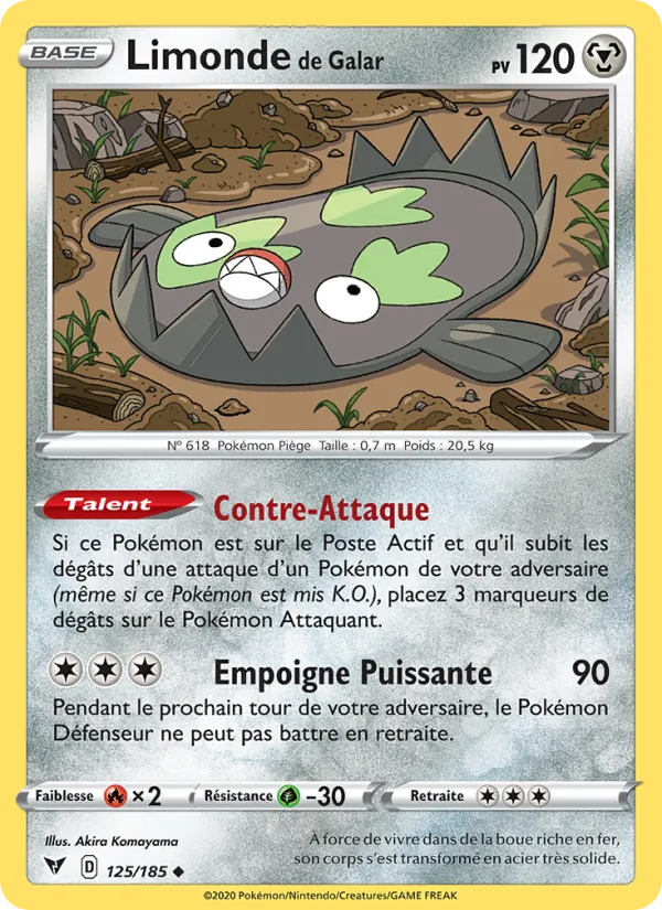 Carte Pokémon Limonde de Galar 125/185 de l'extension Voltage Éclatant