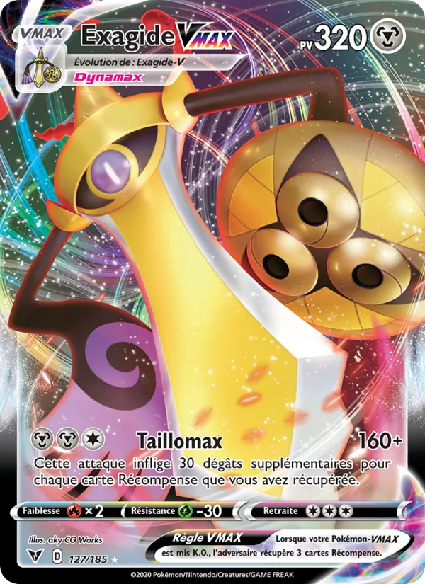 Carte Pokémon Exagide VMAX 127/185 de l'extension Voltage Éclatant