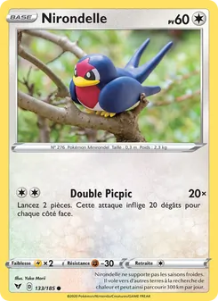 Carte Pokémon Nirondelle 133 — Voltage Éclatant