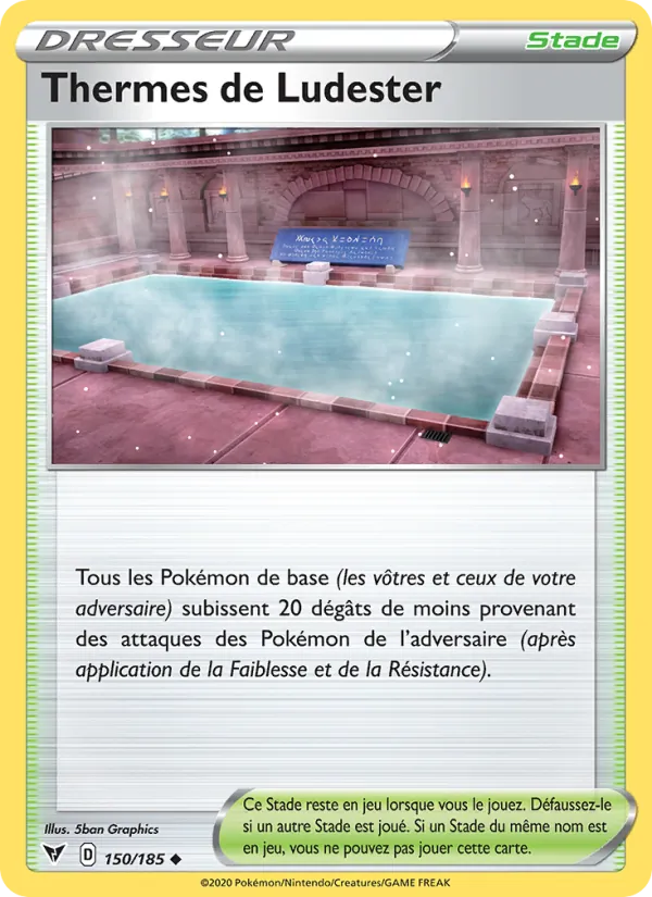 Carte Pokémon Thermes de Ludester 150/185 de l'extension Voltage Éclatant