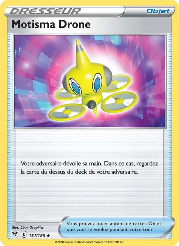 Carte Pokémon Motisma Drone 151/185 de l'extension Voltage Éclatant