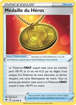 Carte Pokémon Médaille du Héros 152 — Voltage Éclatant