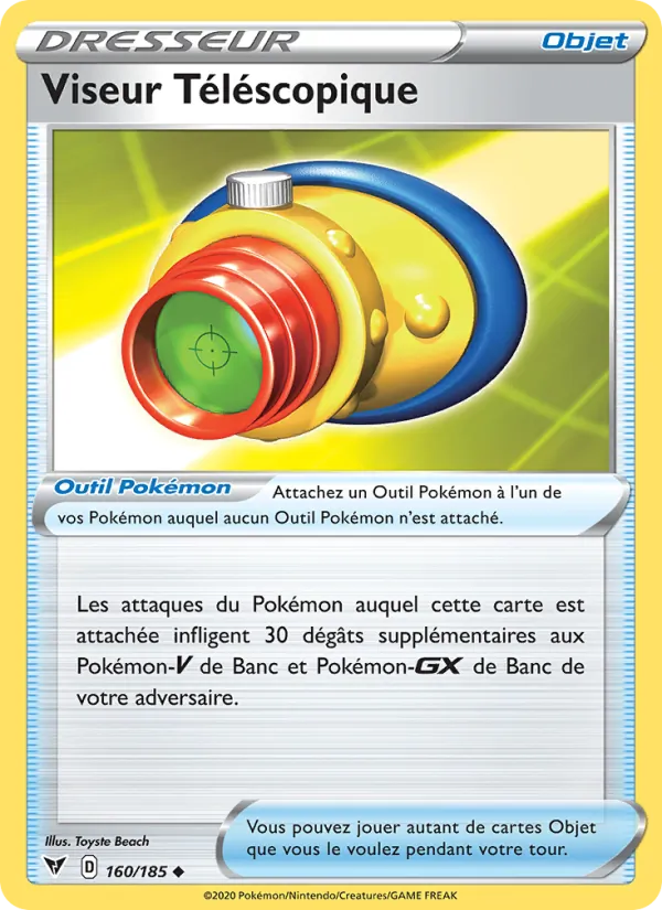 Carte Pokémon Viseur Téléscopique 160/185 de l'extension Voltage Éclatant