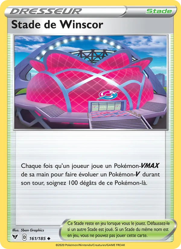 Carte Pokémon Stade de Winscor 161/185 de l'extension Voltage Éclatant
