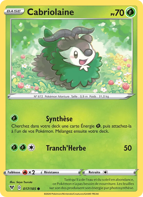 Carte Pokémon Cabriolaine 17/185 de l'extension Voltage Éclatant