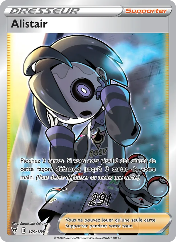 Carte Pokémon Alistair 179/185 de l'extension Voltage Éclatant