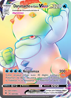 Carte Pokémon Darumacho de Galar VMAX 187 — Voltage Éclatant