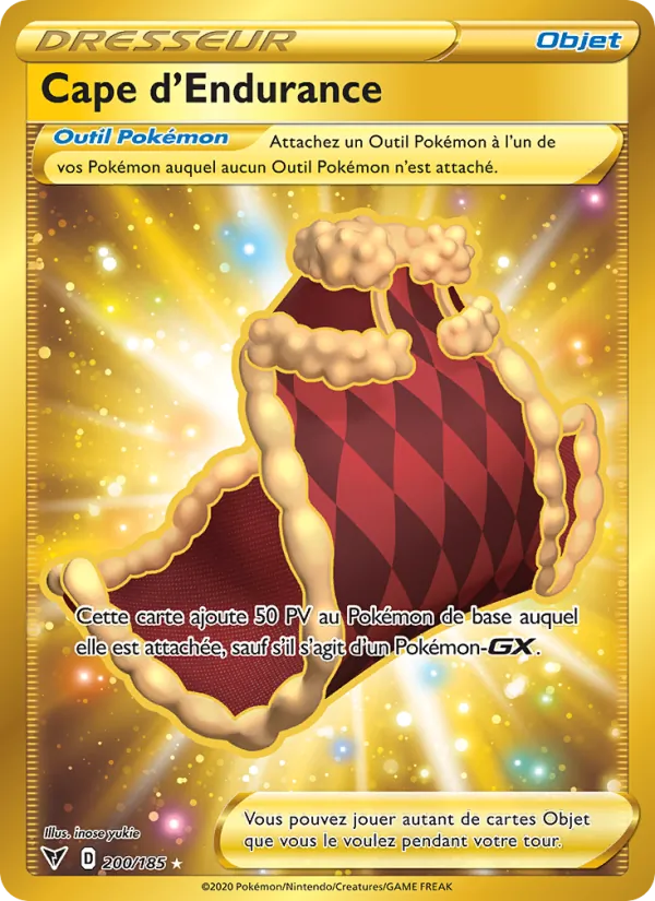 Carte Pokémon Cape d'Endurance 200/185 de l'extension Voltage Éclatant