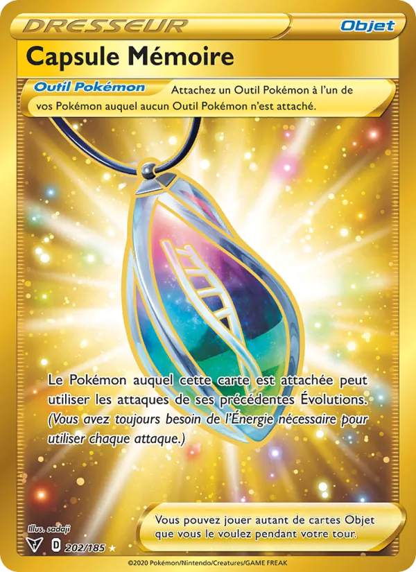 Carte Pokémon Capsule Mémoire 202/185 de l'extension Voltage Éclatant