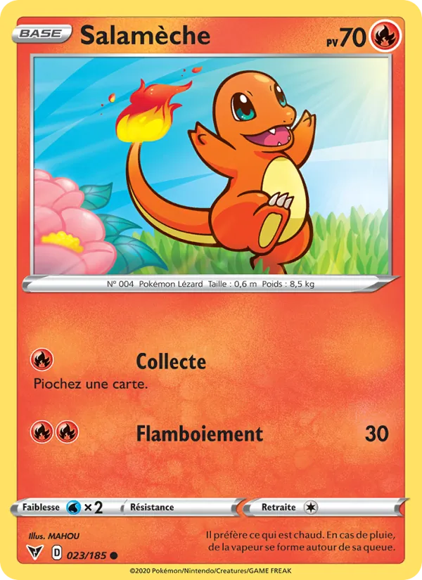 Carte Pokémon Salamèche 23/185 de l'extension Voltage Éclatant