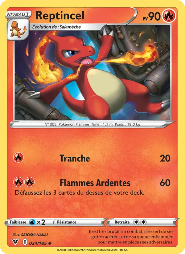 Carte Pokémon Reptincel 24/185 de l'extension Voltage Éclatant