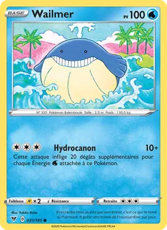 Carte Pokémon Wailmer 31 — Voltage Éclatant