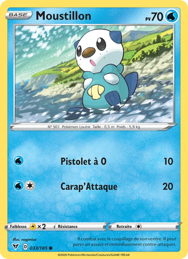 Carte Pokémon Moustillon 33/185 de l'extension Voltage Éclatant