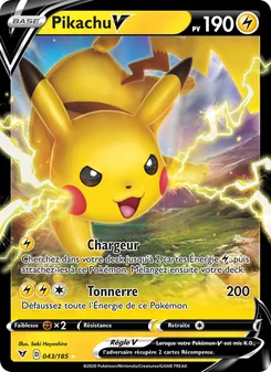 Carte Pokémon Pikachu V 43 — Voltage Éclatant