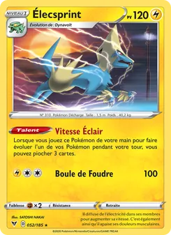 Carte Pokémon Élecsprint 52 — Voltage Éclatant