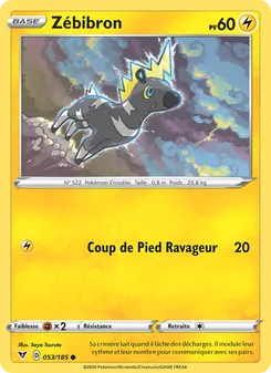 Carte Pokémon Zébibron 53 — Voltage Éclatant