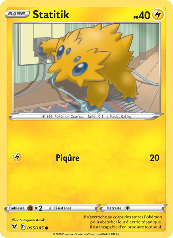 Carte Pokémon Statitik 55/185 de l'extension Voltage Éclatant