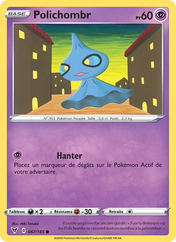 Carte Pokémon Polichombr 67/185 de l'extension Voltage Éclatant