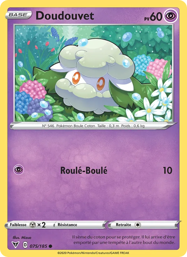 Carte Pokémon Doudouvet 75/185 de l'extension Voltage Éclatant