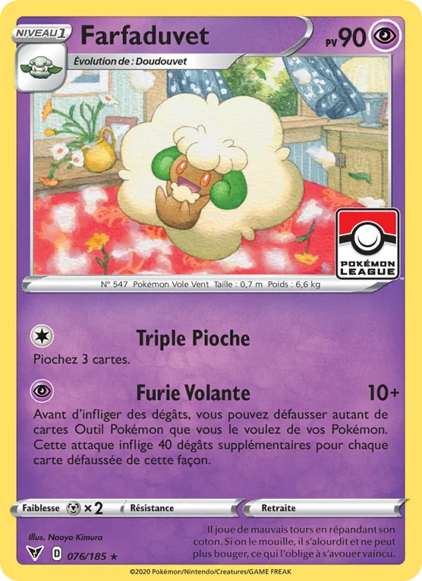 Carte Pokémon Farfaduvet 76/185 de l'extension Voltage Éclatant