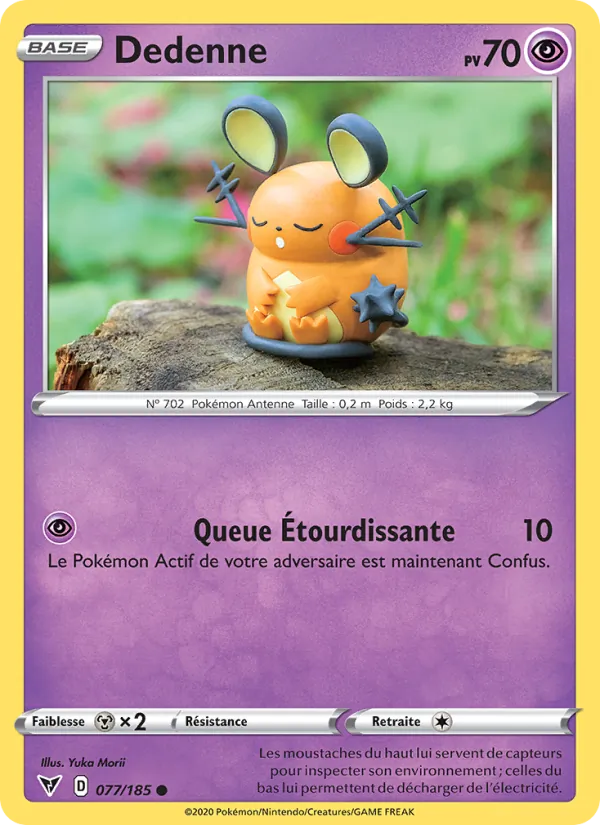 Carte Pokémon Dedenne 77/185 de l'extension Voltage Éclatant