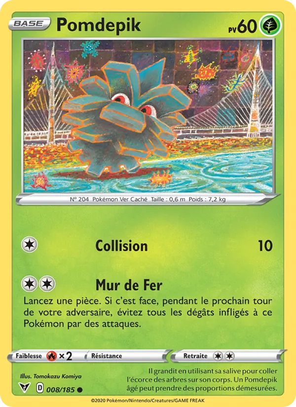 Carte Pokémon Pomdepik 8/185 de l'extension Voltage Éclatant