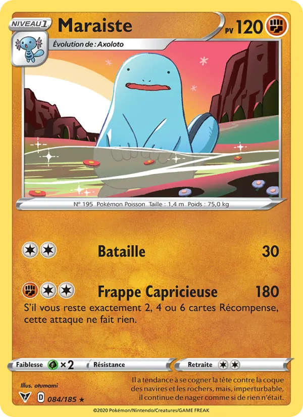Carte Pokémon Maraiste 84/185 de l'extension Voltage Éclatant