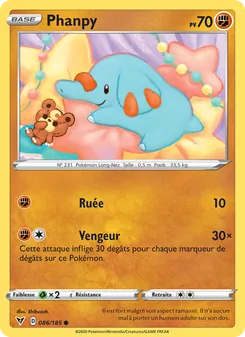 Carte Pokémon Phanpy 86 — Voltage Éclatant