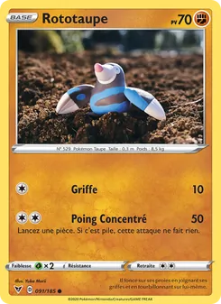Carte Pokémon Rototaupe 91 — Voltage Éclatant