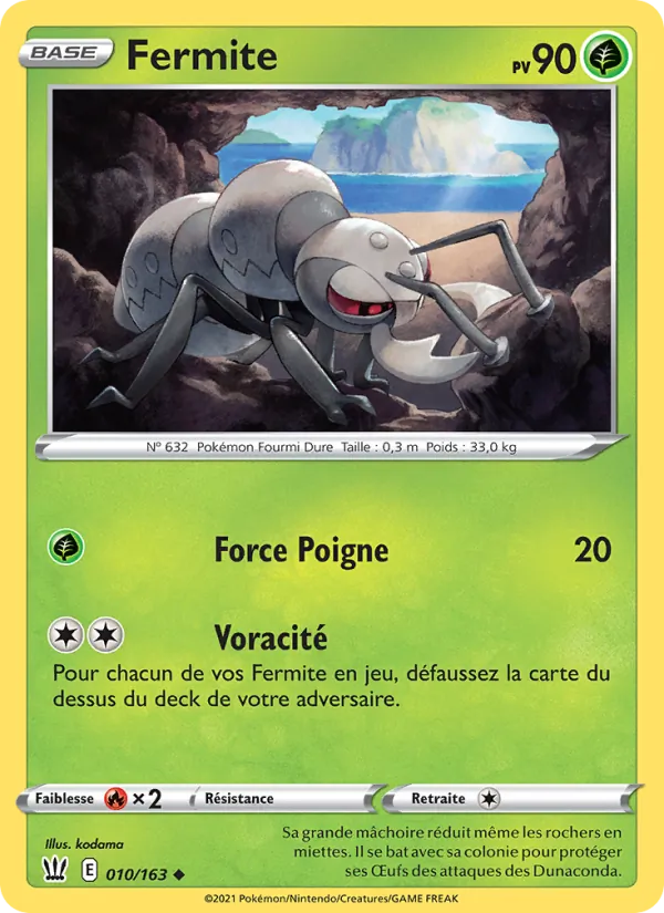 Carte Pokémon Fermite 10/163 de l'extension Styles de combat