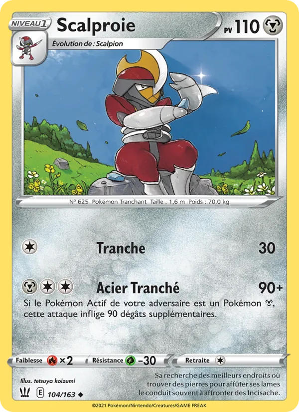 Carte Pokémon Scalproie 104/163 de l'extension Styles de combat