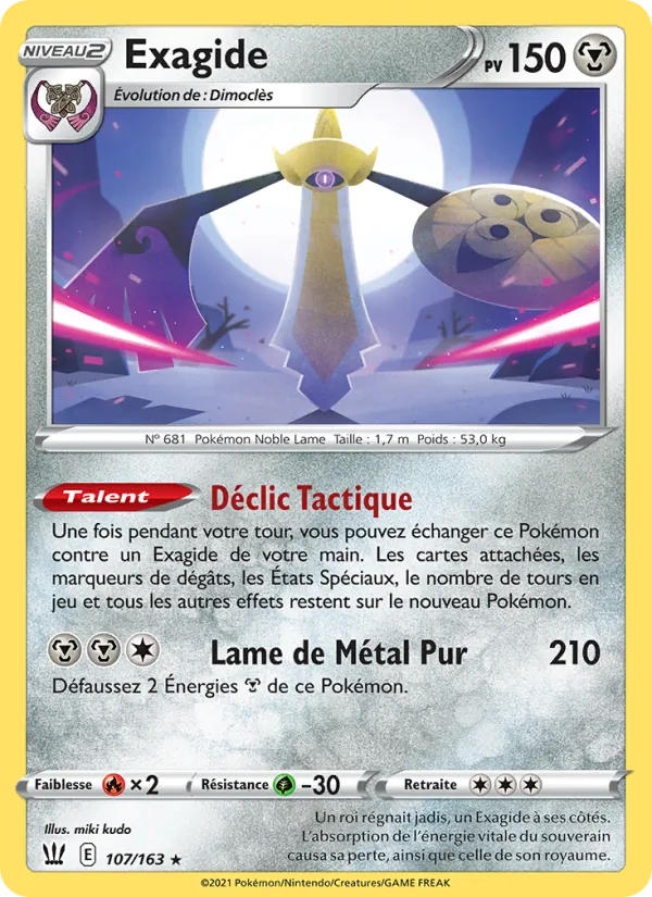 Carte Pokémon Exagide 107/163 de l'extension Styles de combat