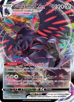 Carte Pokémon Corvaillus VMAX 110 — Styles de combat