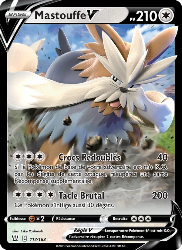 Carte Pokémon Mastouffe V 117/163 de l'extension Styles de combat