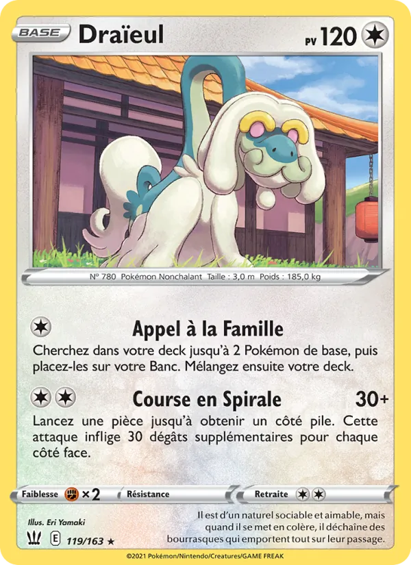 Carte Pokémon Draïeul 119/163 de l'extension Styles de combat