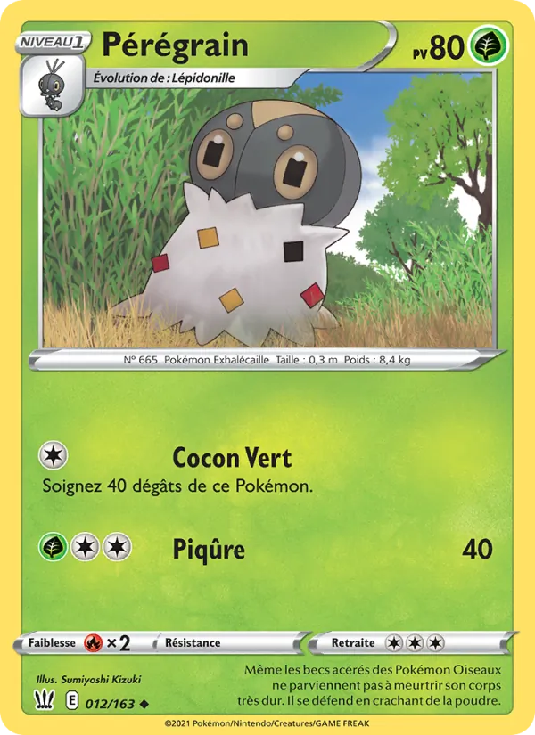 Carte Pokémon Pérégrain 12/163 de l'extension Styles de combat