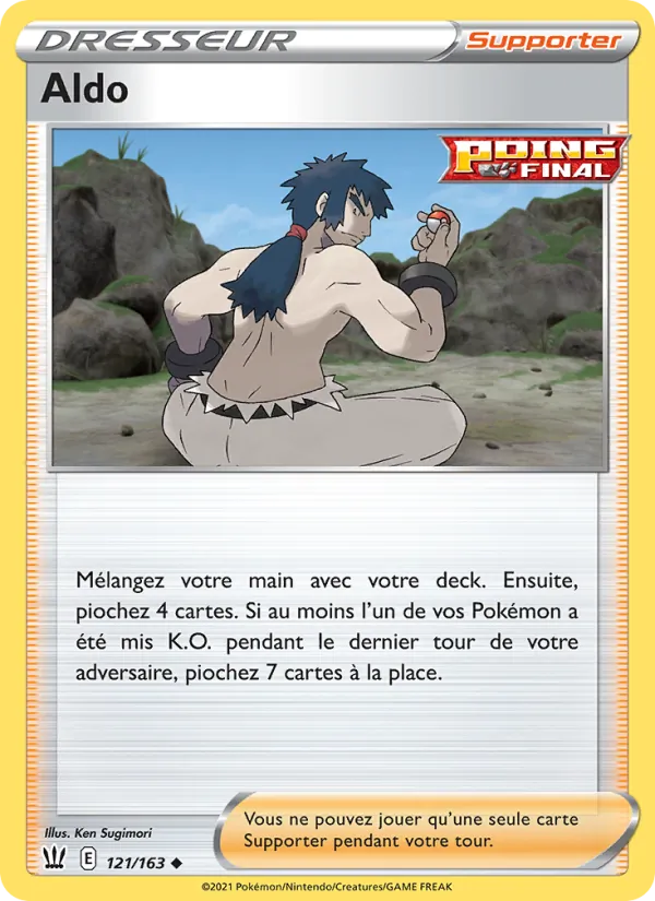 Carte Pokémon Aldo 121/163 de l'extension Styles de combat