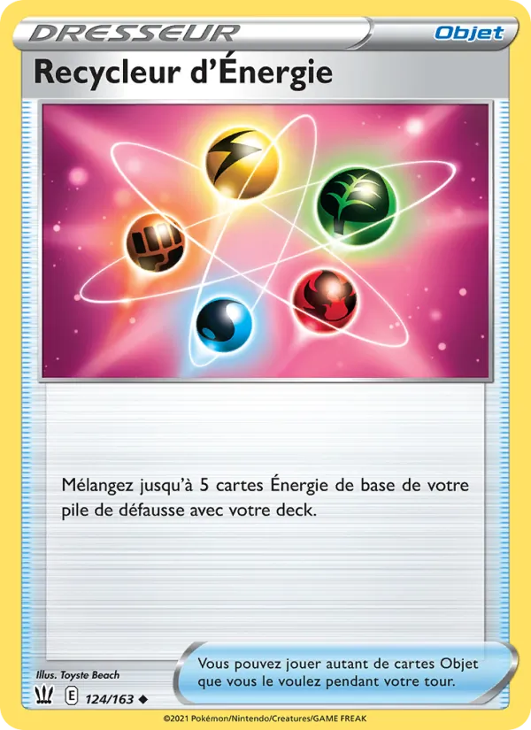 Carte Pokémon Recycleur d'Énergie 124/163 de l'extension Styles de combat