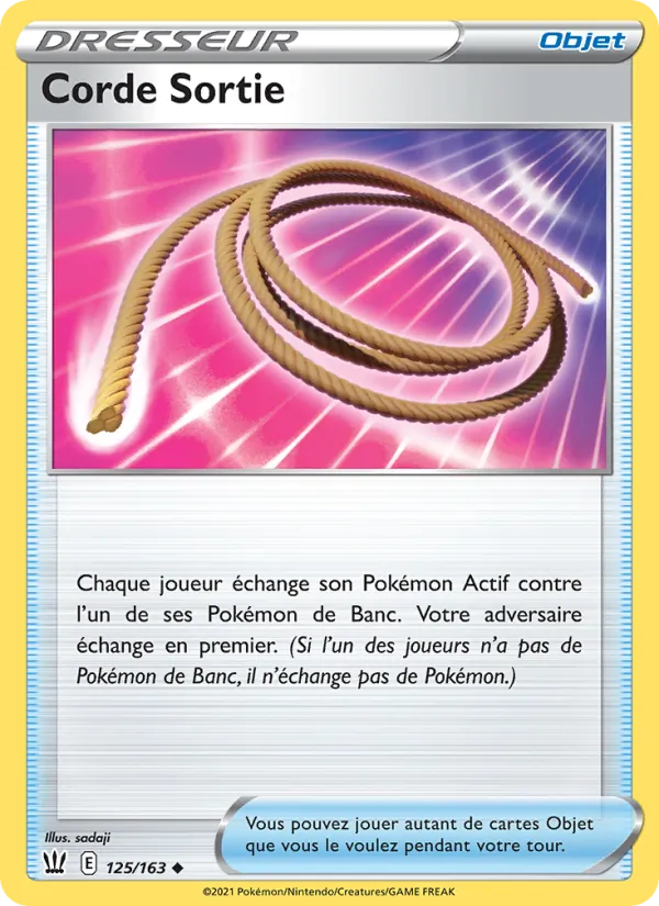 Carte Pokémon Corde Sortie 125/163 de l'extension Styles de combat