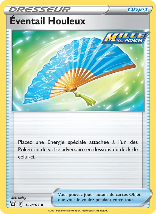 Carte Pokémon Éventail Houleux 127/163 de l'extension Styles de combat