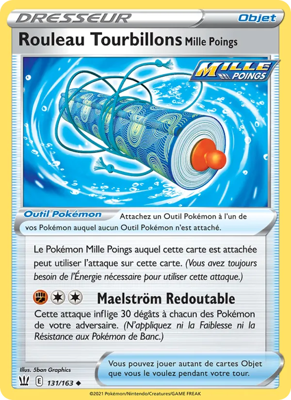 Carte Pokémon Rouleau Tourbillons Mille Poings 131/163 de l'extension Styles de combat