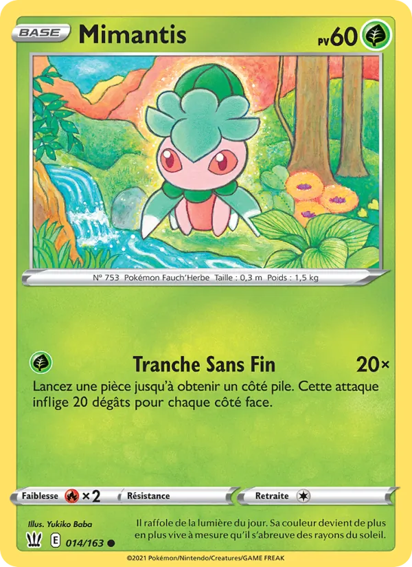Carte Pokémon Mimantis 14/163 de l'extension Styles de combat