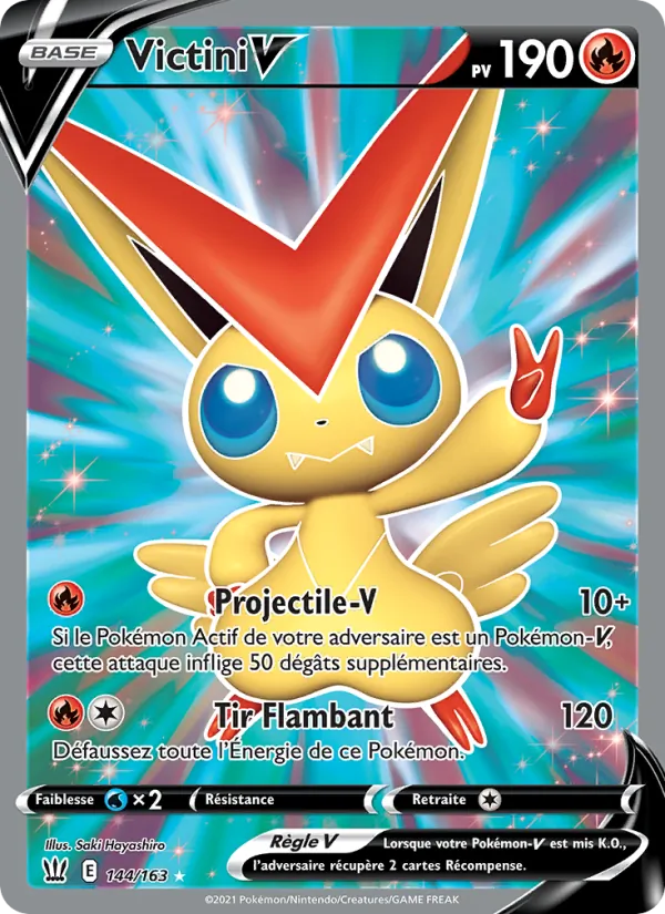 Carte Pokémon Victini V 144/163 de l'extension Styles de combat