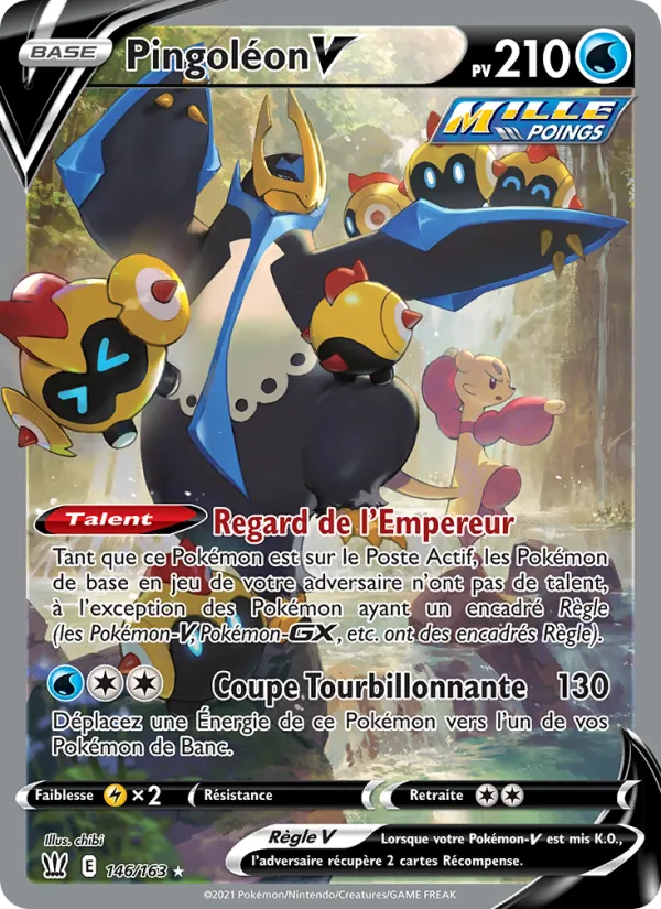 Carte Pokémon Pingoléon V 146/163 de l'extension Styles de combat