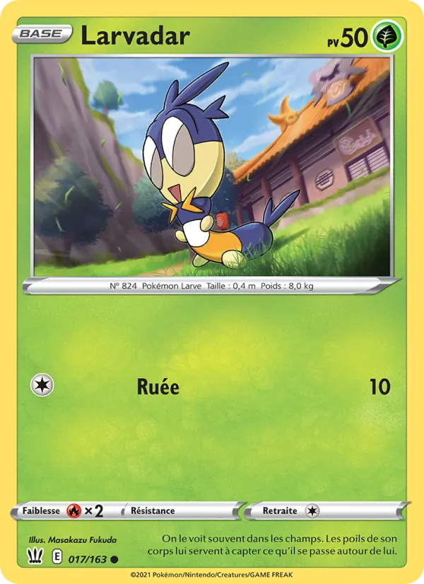 Carte Pokémon Larvadar 17/163 de l'extension Styles de combat