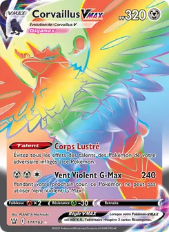 Carte Pokémon Corvaillus VMAX 171 — Styles de combat